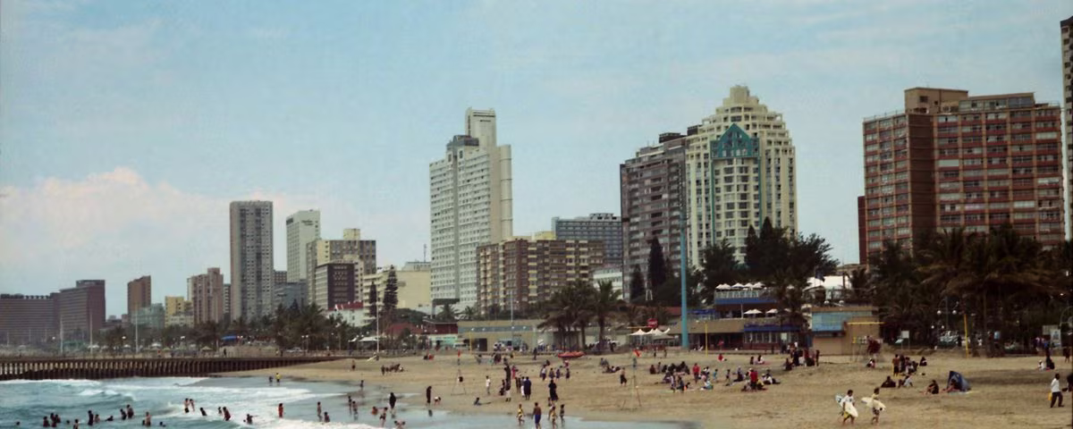 High-rise hotels along Durban's Golden Mile beachfront